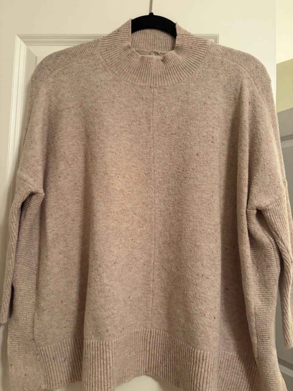 LOFT Beige Mock Neck Cozy Sweater